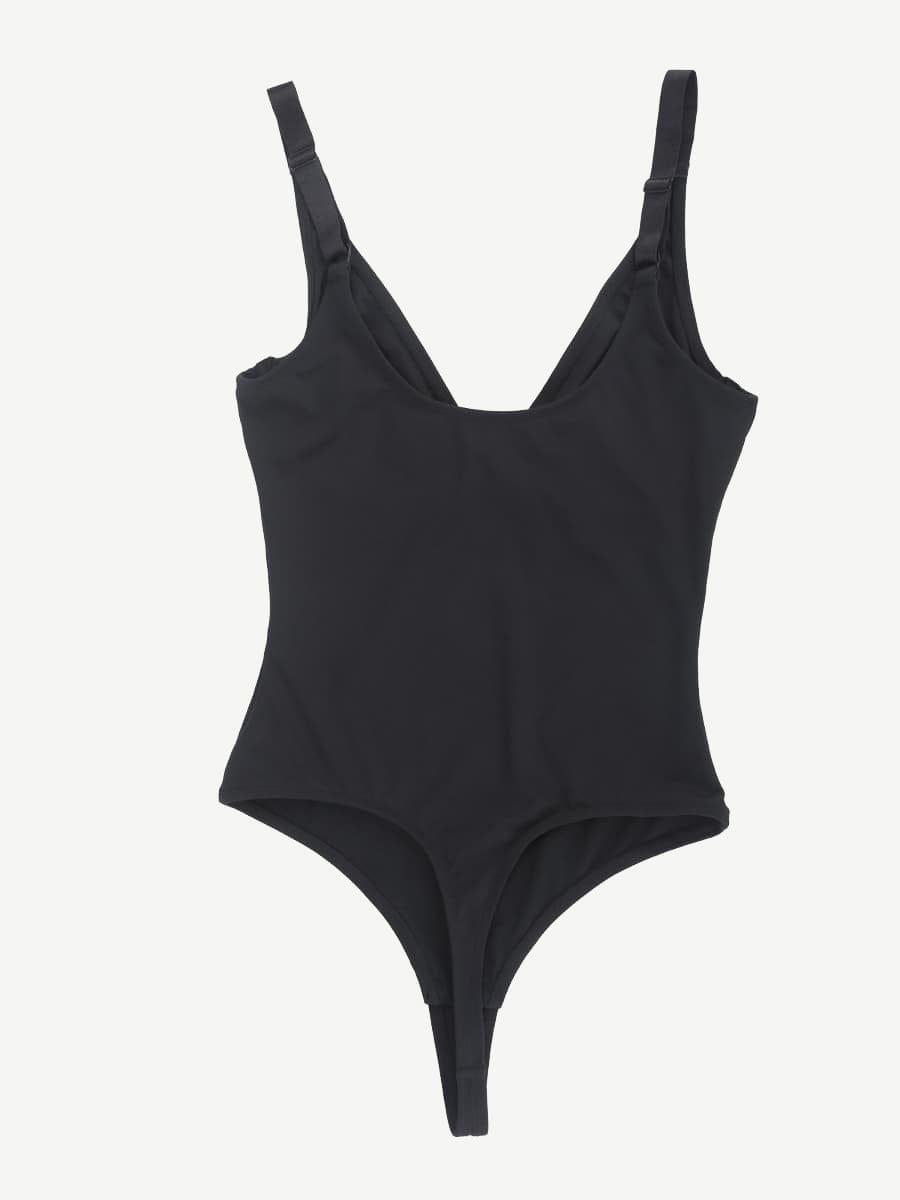 Wholesale Plunge V-Neck One-Piece Bodysuit Tummy control