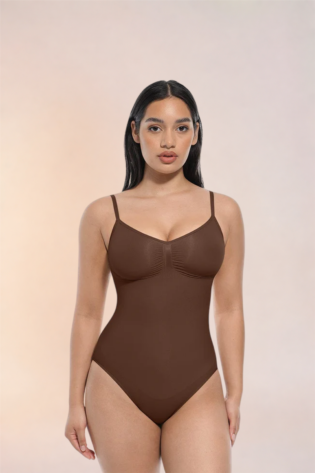 Skinzform Core Brief in Cacao - full front view on the model