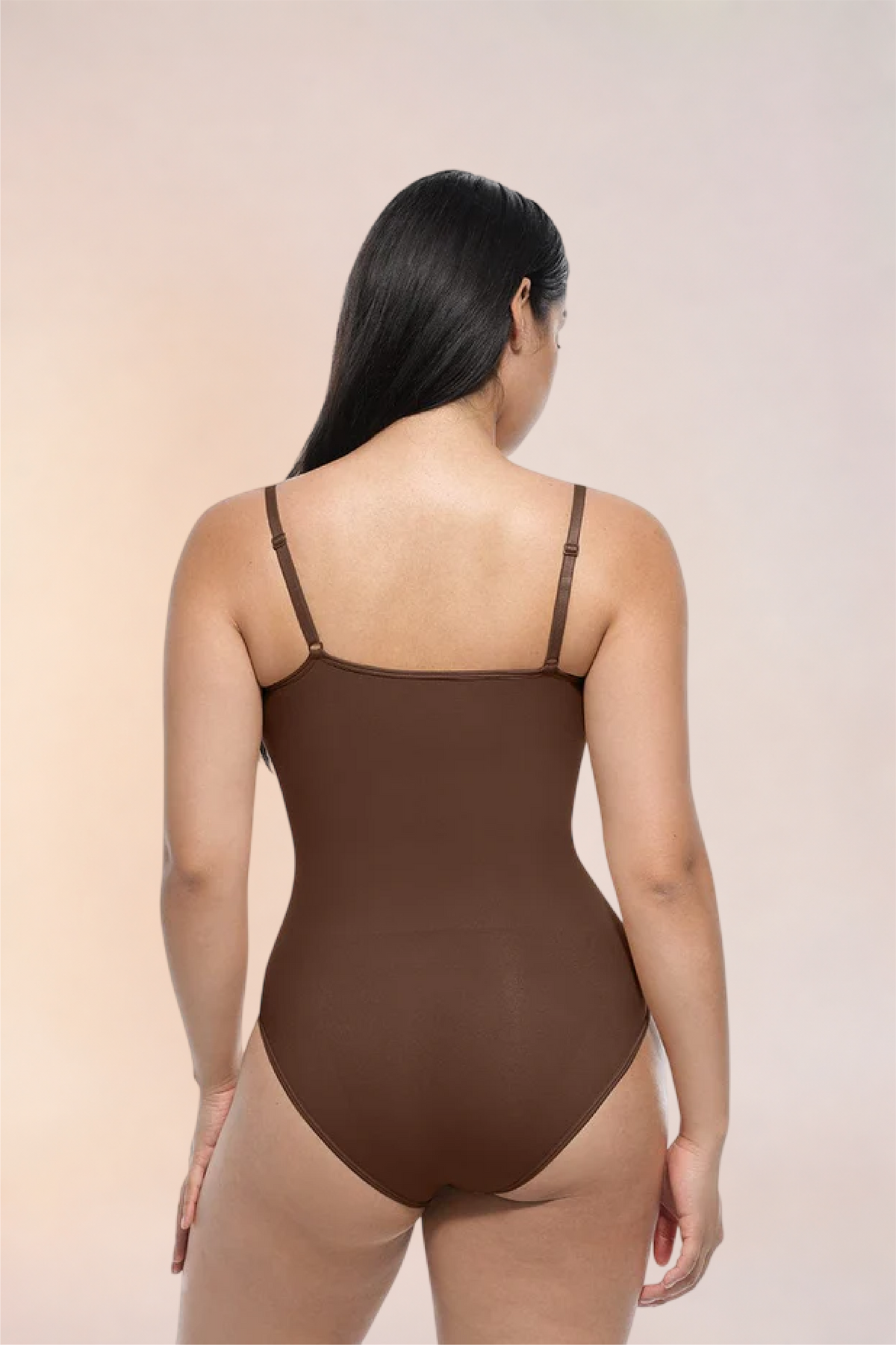 Skinzform Core Brief in Cacao, back view - thong cut and adjustable straps