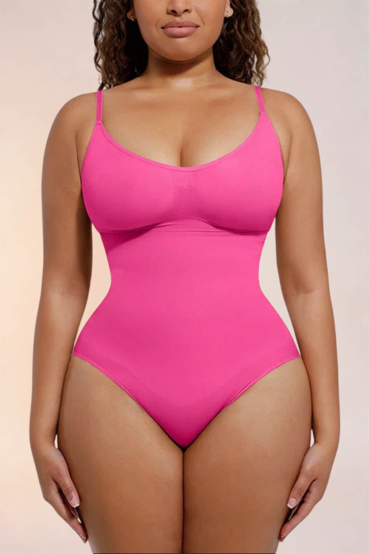 Skinzform Core Brief in Rose - full front view on the model