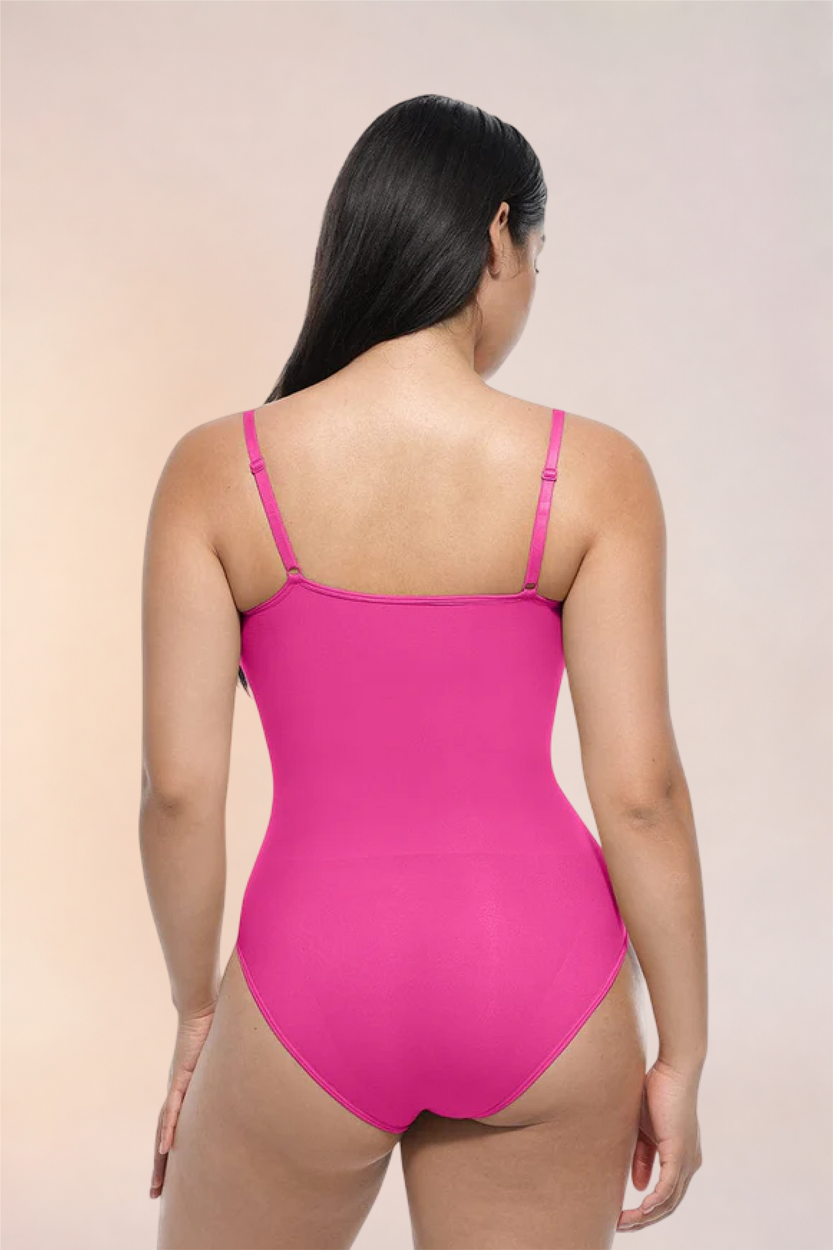 Skinzform Core Brief in Rose, back view - thong cut and adjustable straps