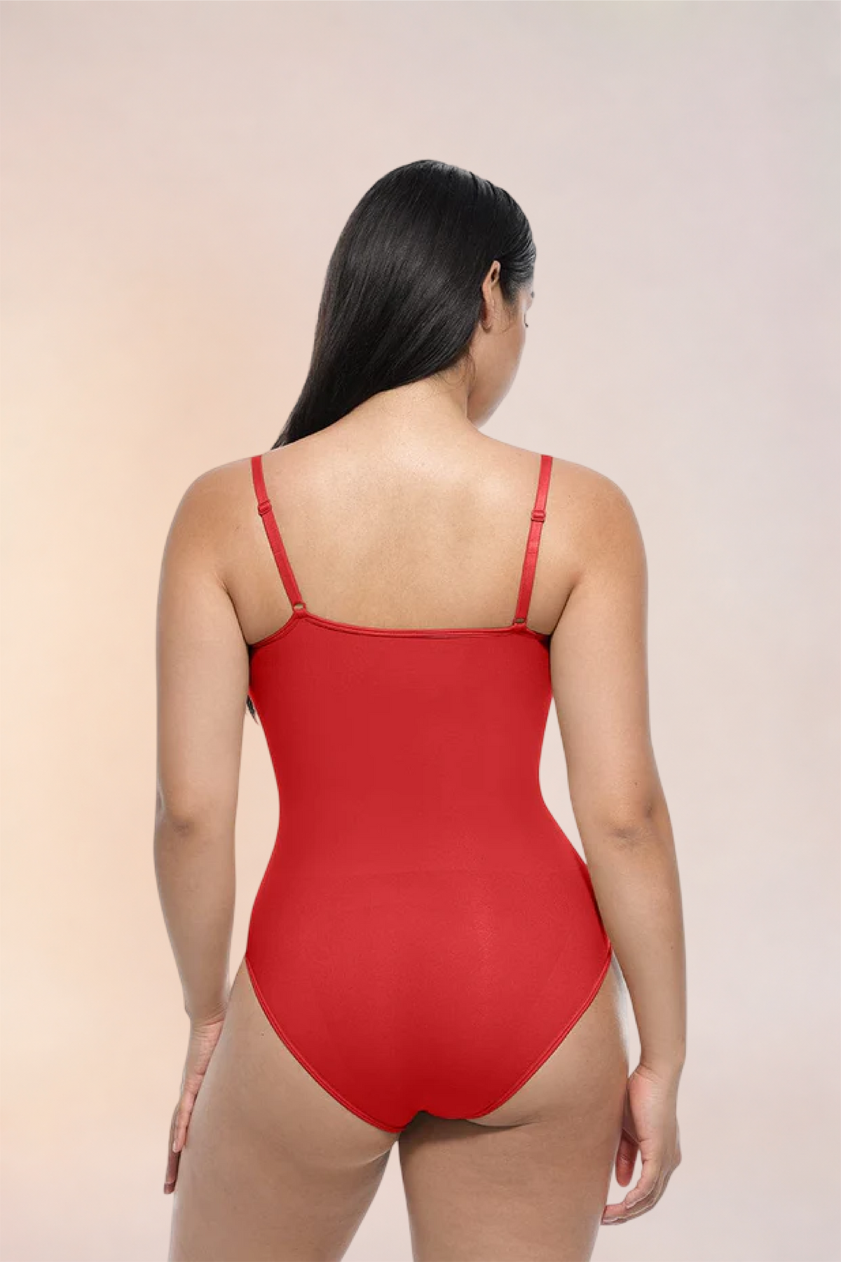 Skinzform Core Brief in Rouge, back view - thong cut and adjustable straps