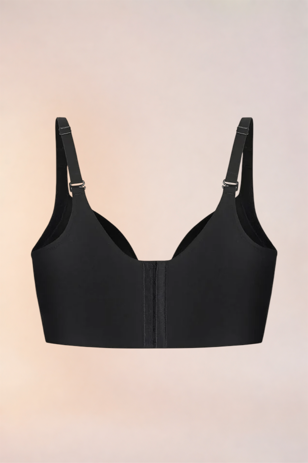 Skinzform Sculpt Bra in Noir - product shot showing the longline body and straps