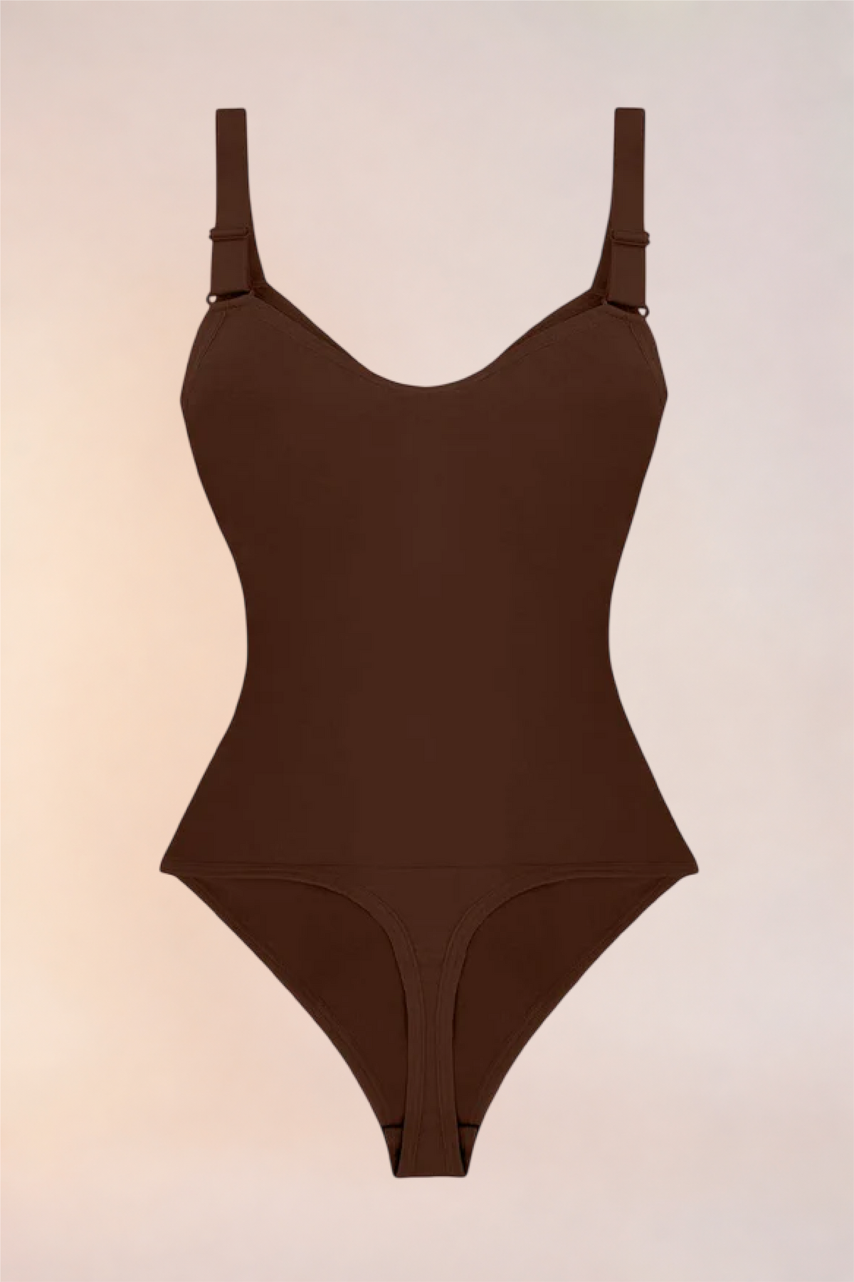 Skinzform Séjour Bodysuit in Cacao - product shot showing the straps and thong back