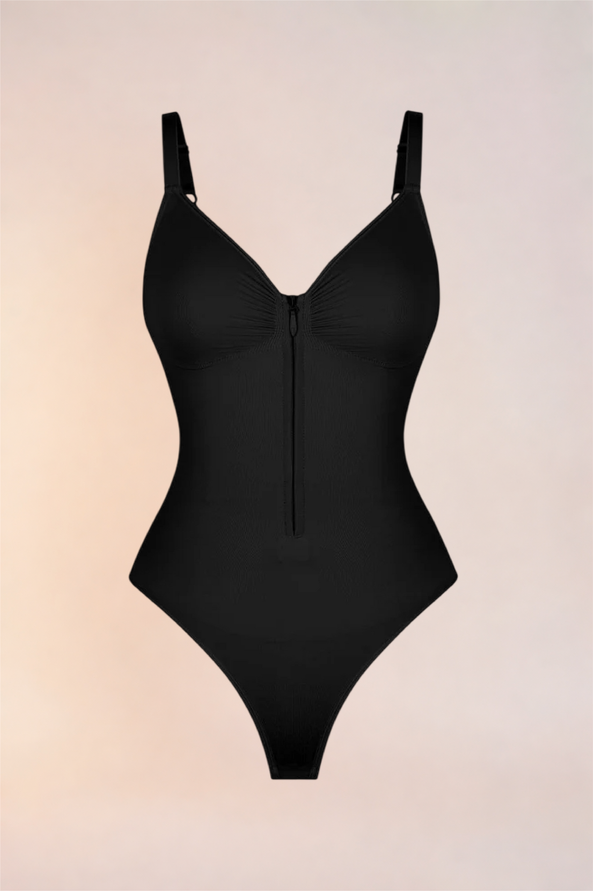 Skinzform Séjour Bodysuit in Noir - product shot showing the straps and thong back