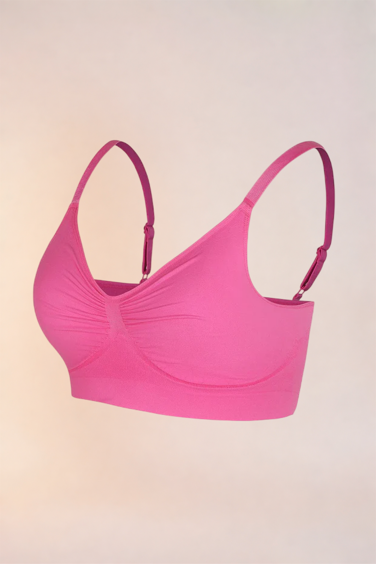 Flat lay of the Skinzform Soutien Bra in Rose, seen from the side