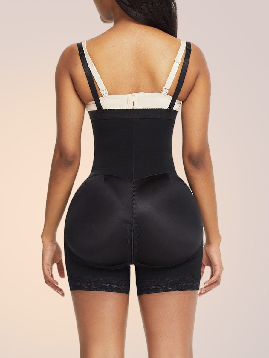 Skinzform Zara Bodysuit in Noir, back view - padded rear panel